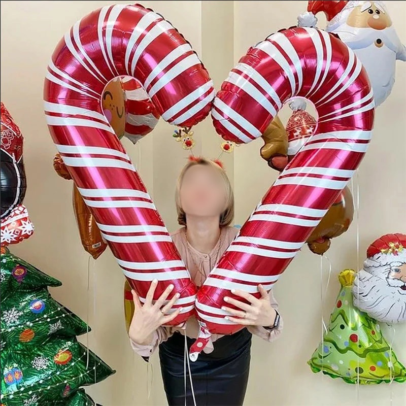 Set 5 Bong Bóng Lá Nhôm Hình Ông Già Noel Trang Trí Giáng Sinh