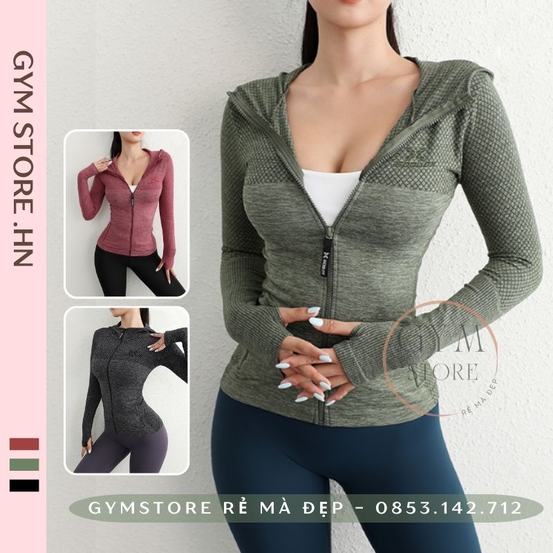 Áo Khoác Chống Nắng Ôm Body CÓ TÚI Thể Thao Nữ Tập Gym Yoga Vải Mỏng Nhẹ Mát Cực Tôn Dáng 𝑮𝒀𝑴𝑺𝑻𝑶𝑹𝑬 034