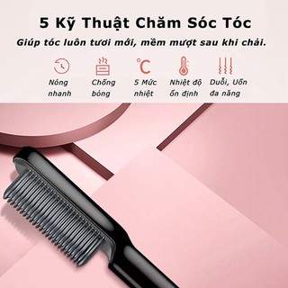 Lược Điện Chải Tóc Tạo Kiểu - Uốn Duỗi Ép Tóc Đa Năng