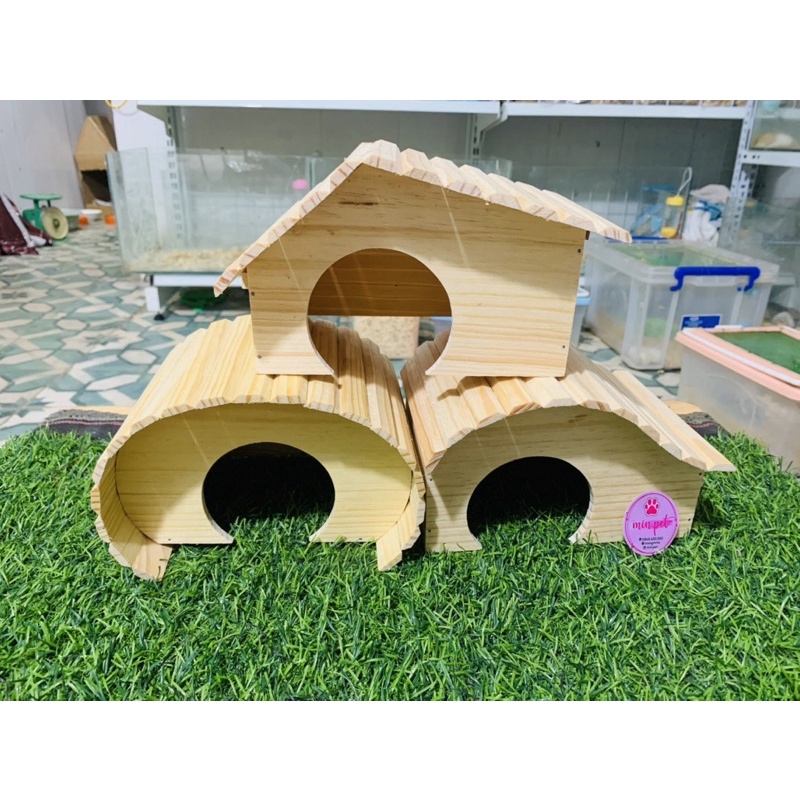 Nhà gỗ tự nhiên đáng yêu cho pet nhỏ