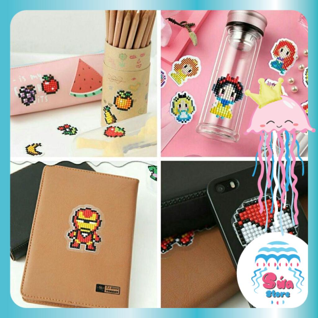 Tranh đính đá sticker cho bé, đồ chơi đính đá DIY trang trí sách, đồ thủ công cho bé dán điện thoại di động TDDA01