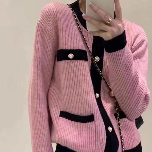 Áo khoác cardigan dệt kim SUXI dáng rộng phong cách vintage thời trang cho nữ
