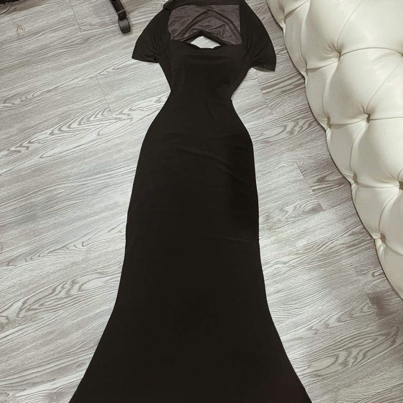 Đầm body phối lưới thiết kế JOYSTYLE choàng cổ quyến rũ ,sexy mặc 2 kiểu dáng 2