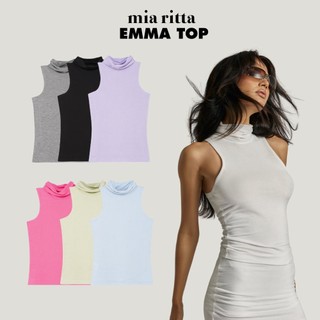 Áo sát nách len mỏng cổ cao Emma Top Mia Ritta A2130 áo len sát nách cổ cao Áo 3 lỗ cổ lọ