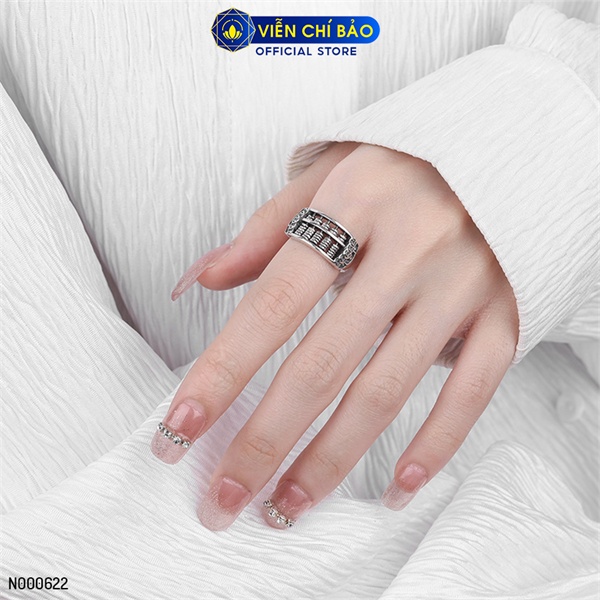 Nhẫn bạc nữ Bàn tính kim tiền ngũ đế chất liệu bạc 925 thời trang phụ kiện trang sức Viễn Chí Bảo N000622