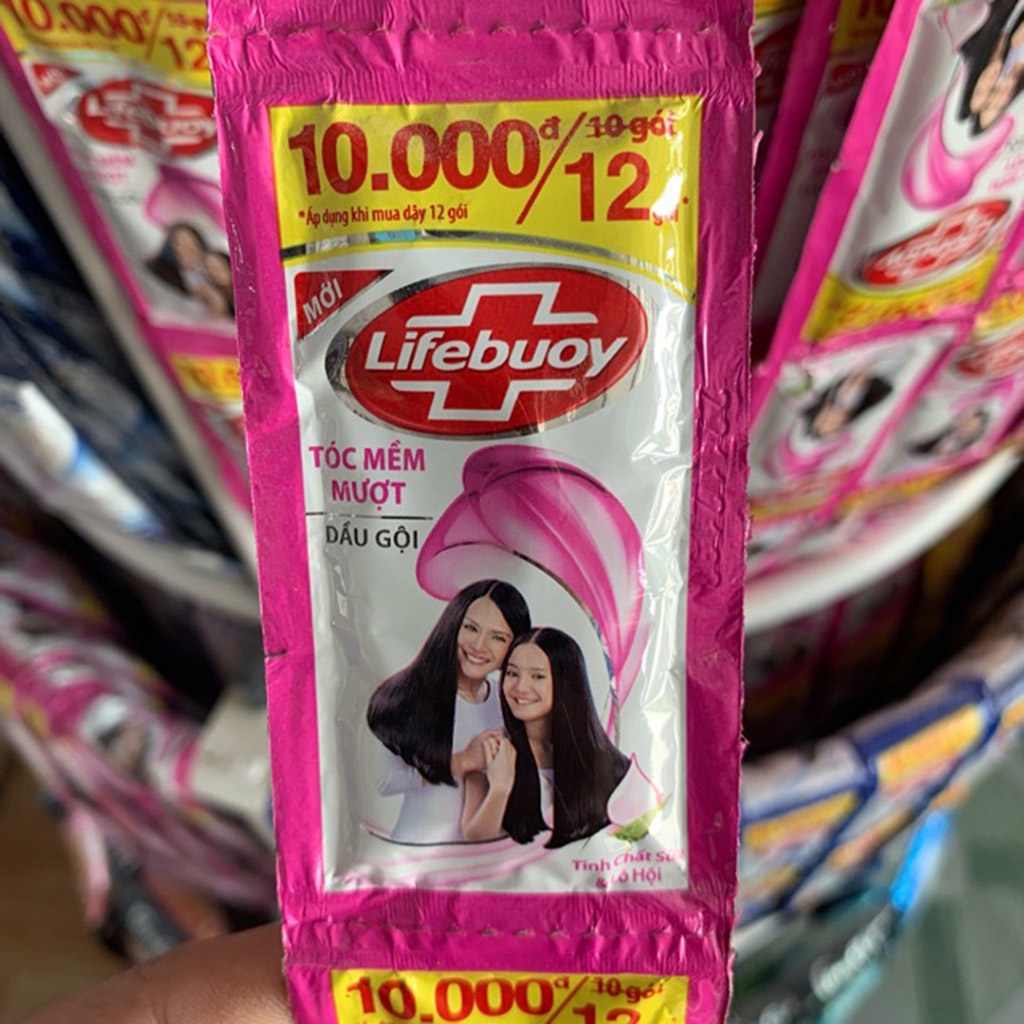 Dầu gội cho tóc mềm mượt Lifebouy -Hàng theo dây 12 gói