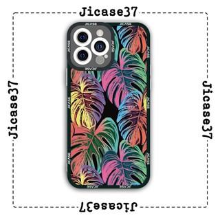 Ốp lưng iphone và samsung xiaomi oppo cạnh vuông Jicase họa tiết lá cây 