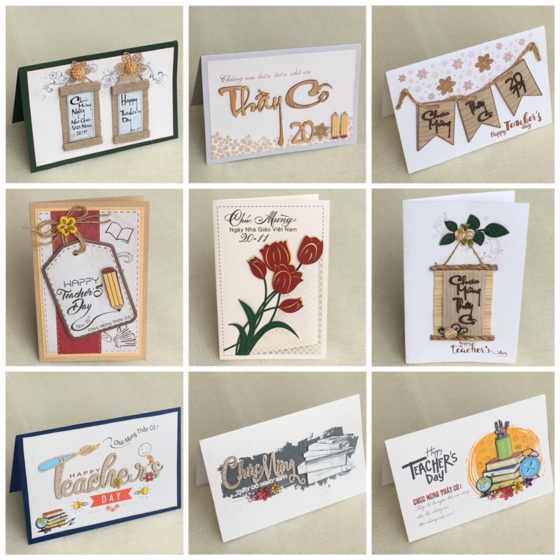 Thiệp Handmade Tặng Thầy Cô Ngày Nhà Giáo Việt Nam 20/11 Nhiều Size Nhiều Mẫu