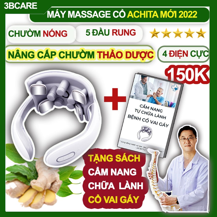Máy massage cổ ACHITA M60 8 thủ pháp chuyên sâu đỉnh cao trị đau nhức cổ hiệu quả -Shop 3B Care