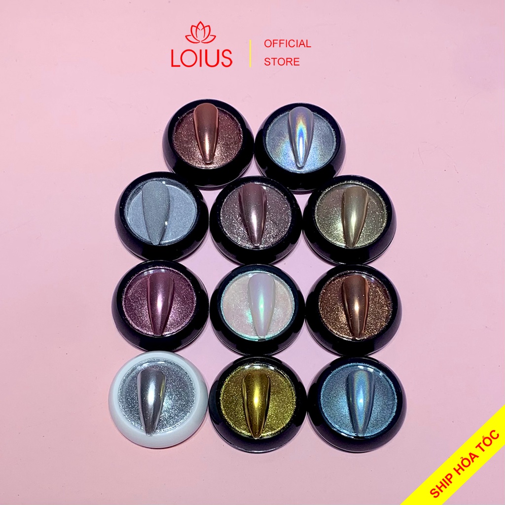 Bột tráng gương nail trang trí móng nhiều màu sắc