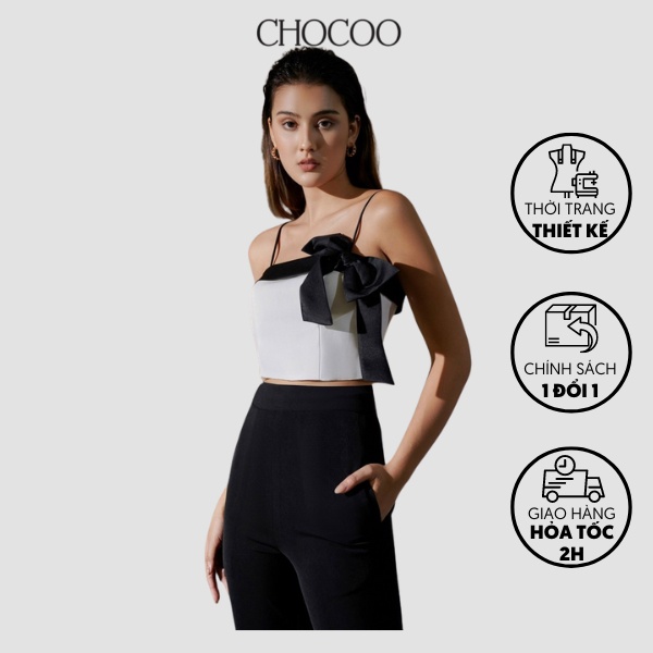 Áo thiết kế nữ CHOCOO TISLA KNOT CROP 2 dây cúp ngực