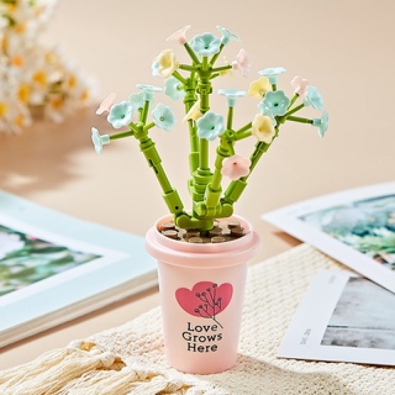 Đồ Chơi Lắp Ráp Chậu Cây Mini Trang Trí Bàn Làm Việc