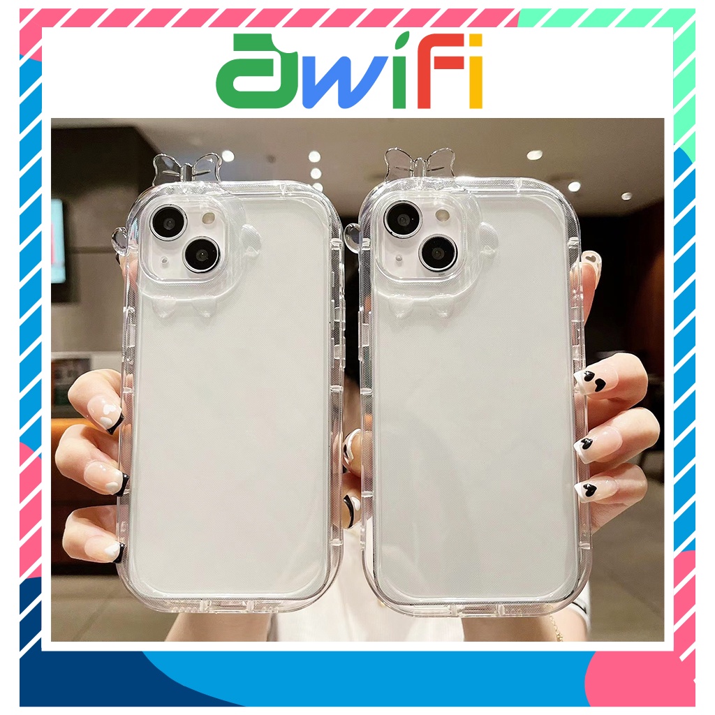 Ốp lưng iphone nơ camera hình vuông trong suốt 6splus/7/7plus/8/8plus/x/xs/11/12/13/pro/max/plus/promax-Awifi V5-11 | BigBuy360 - bigbuy360.vn