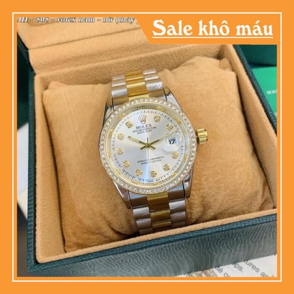 Đồng hồ Rolex Nam nữ viền kim cương - đồng hồ đôi Bảo hành 12th - Full box 1;1