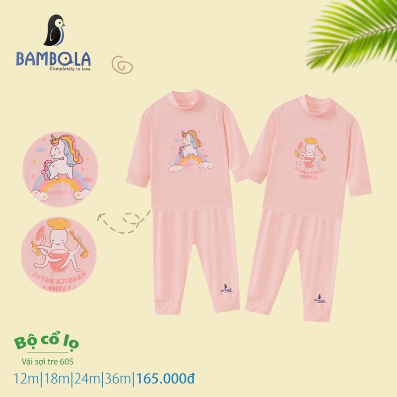 Bộ quần áo dài tay cổ lọ sợi tre Bambola từ 6 tháng đến 3 tuổi, 8kg đến 16kg