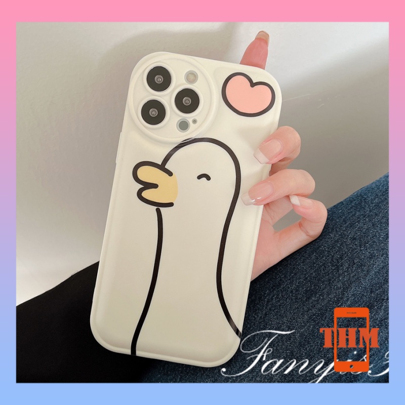 Ốp Điện Thoại Mềm Hình Vịt Dễ Thương Cho Iphone 14 13 12 11 pro Max X XR XS Max 8 7 Plus-5014