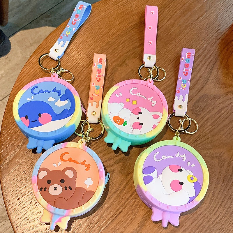 Hoạt Hình Túi Đựng Tiền Xu / Tai Nghe Họa Tiết Bong Bóng Dễ Thương