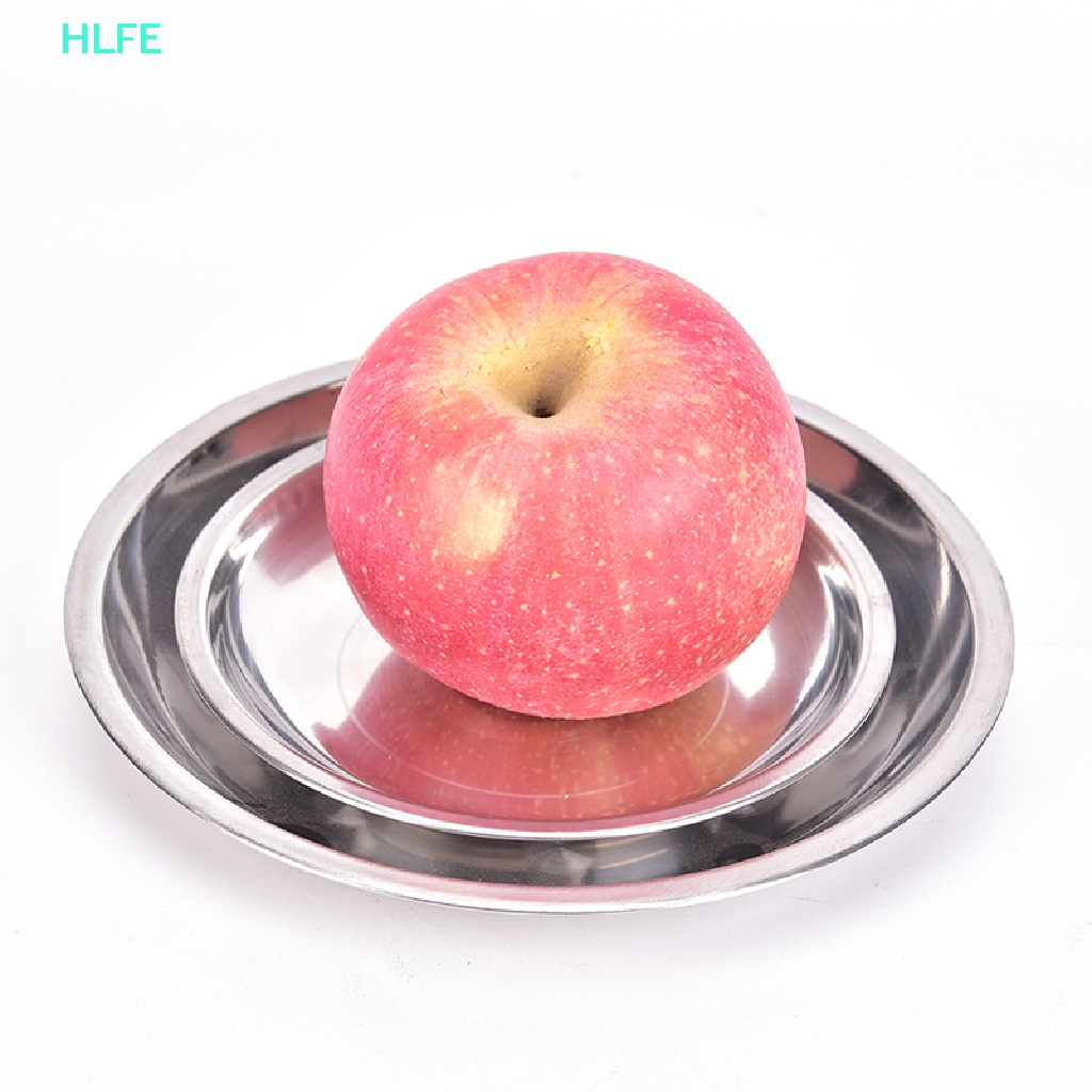 Hl Đĩa Inox Tròn Đường Kính 14-26cm Đựng Thức Ăn Khi Đi Cắm Trại