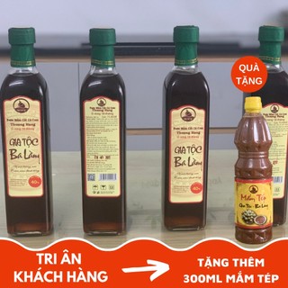 Nước mắm ba làng, nước mắm cá cơm 500ml 18 tháng tặng thêm 300ml mắm tép chưng thịt ba làng
