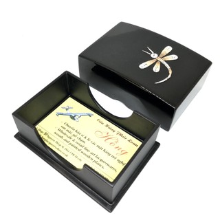 Hộp đựng card danh thiếp sơn mài có nắp đậy để bàn | phụ kiện văn phòng, lễ tân