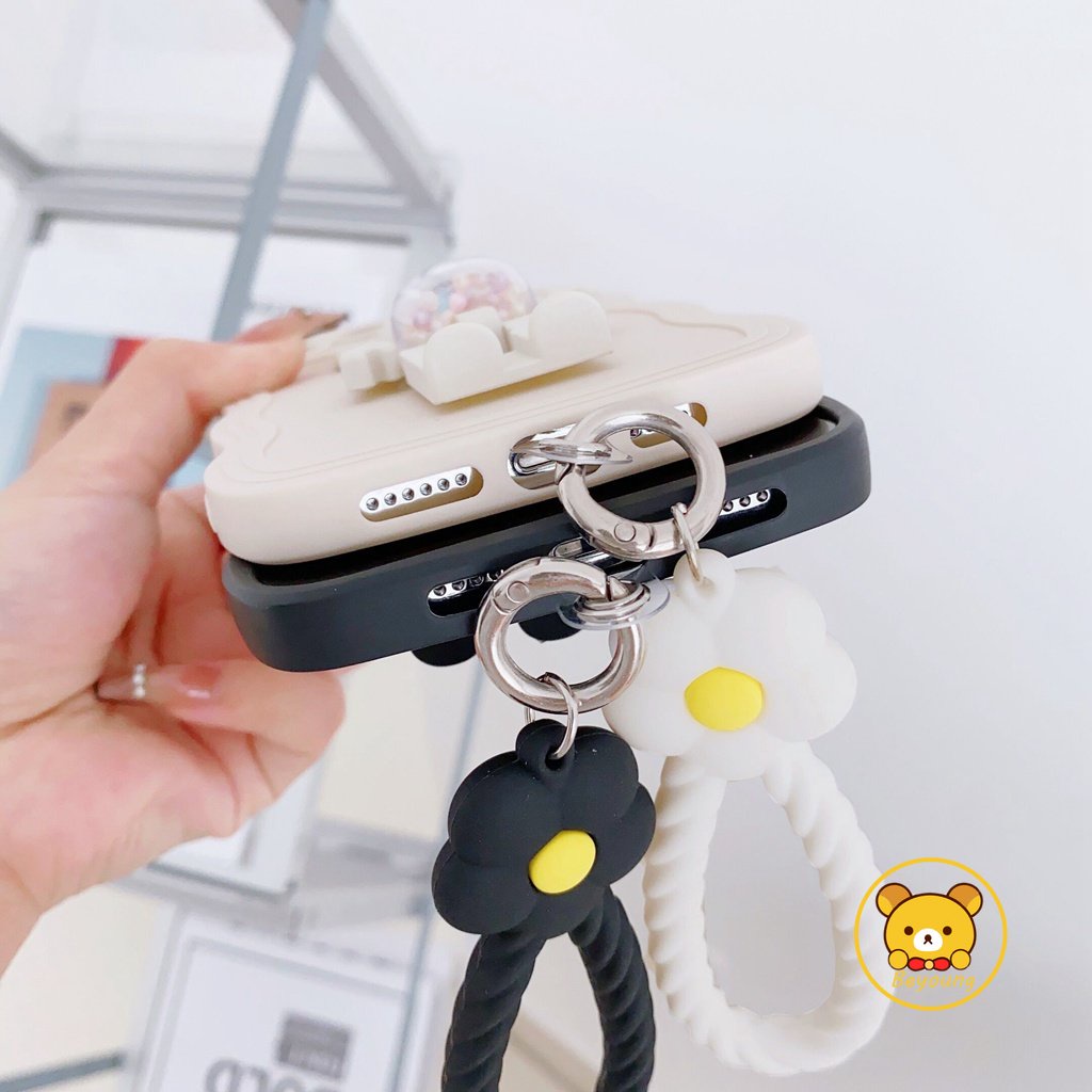 Dây Đeo Điện Thoại Di Động Bằng Silicon Họa Tiết Hoa Năm Cánh Sáng Tạo Có Thể Tám Màu Trang Trí Điện Thoại Di Động Cho Nữ