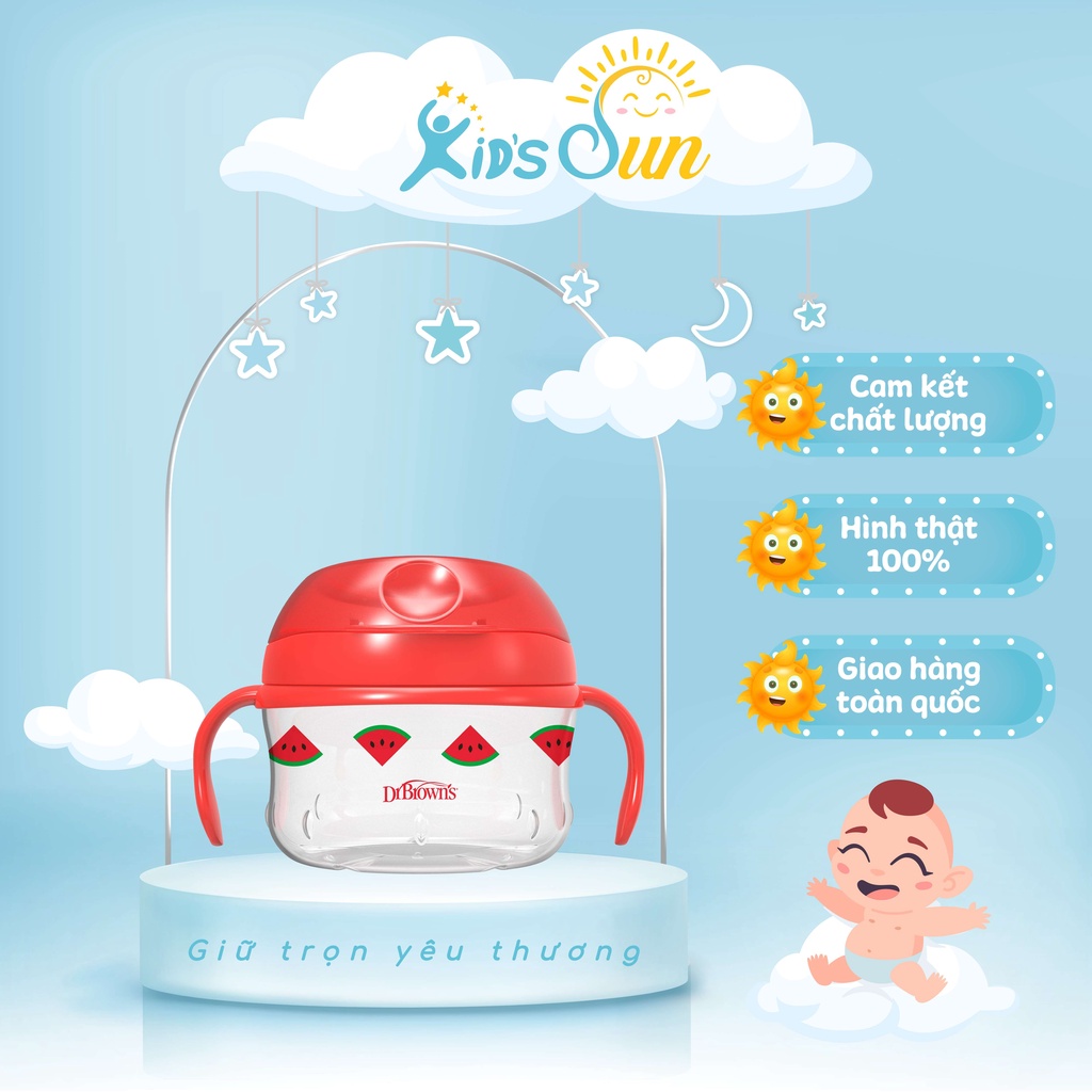 Hộp Đựng Bánh Ăn Dặm, Snack Dr. Brown Bằng Nhựa Có Nắp Đậy, Tay Cầm Cho Trẻ Em Tiện Lợi