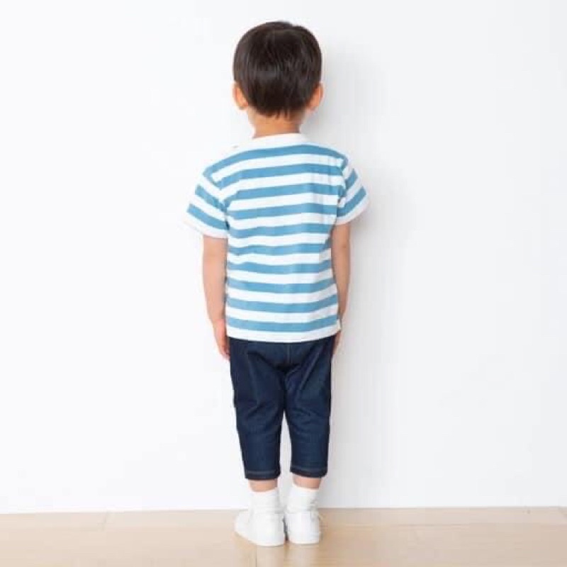 Áo Phông Kẻ Cho Bé Trai Bé Gái Xuất Nhật Muji Mềm Mại Cotton Kẻ Ngang Áo Phông Cho Bé 10-45kg