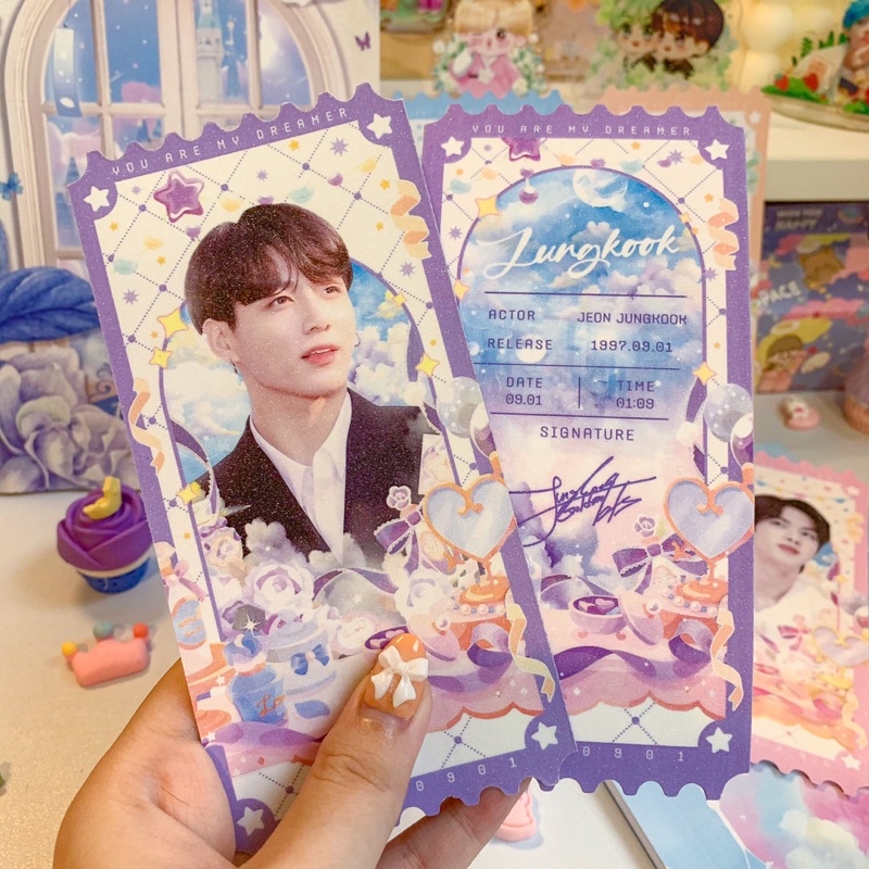 BTS TICKET cán kim tuyến bling bling