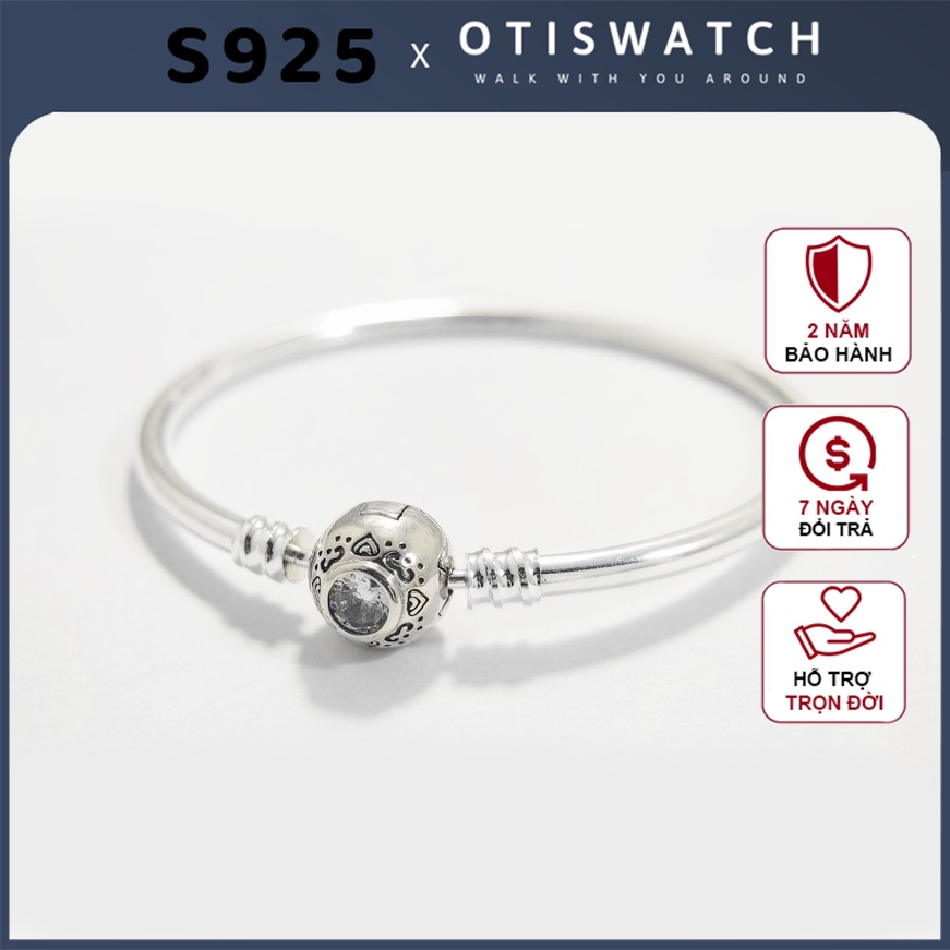Vòng tay pandora charm Pandora Moments khoá tròn lắc tay cao cấp S925 fullbox - OtisWatch