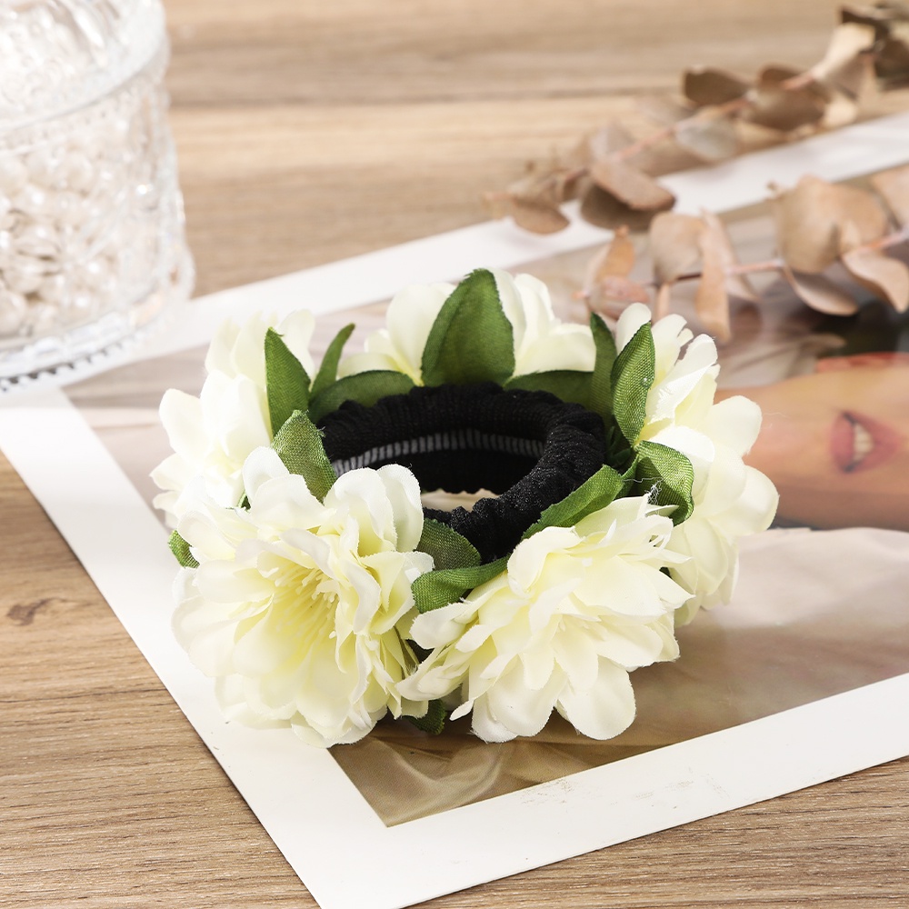 Dây cột tóc HAIMEIKANG gắn hoa giả co giãn phong cách Hàn Quốc cho cô dâu