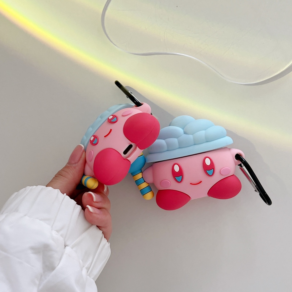 Vỏ Bảo Vệ Hộp Sạc Tai Nghe AirPods Pro2 2022 1 / 2 Gen3 Bluetooth Không Dây Bằng Silicon Hình Kirby 3D Dễ Thương