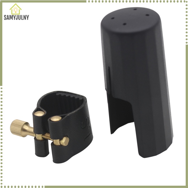 SAM Professional Artificial Leather Sax Saxophone Clarinet Bakelite Mouthpiece ClampClip Leather Ligature + Plastic Cap