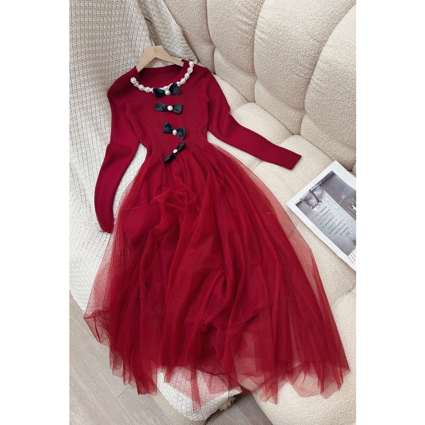 SÉT LEN ĐÍNH NƠ CHÂN VÁY VOAN-LEN 90