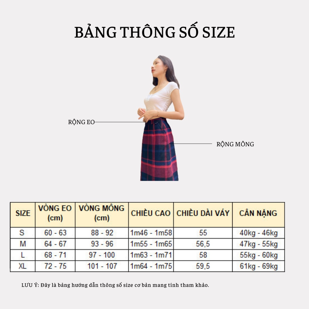 Chân váy caro chữ A thời trang MORILASSA