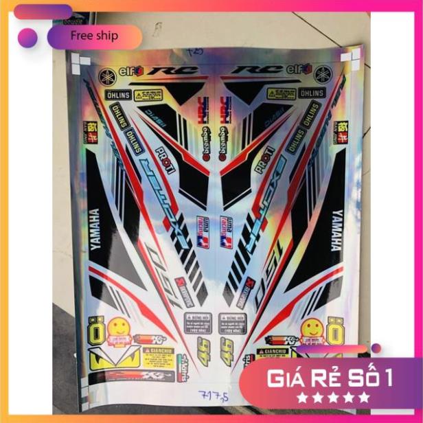 FREE SHIP + QUÀ TẶNG Tem rời Exciter 150 đỏ đen chất liệu Crom ánh titan 7 màu chiếu