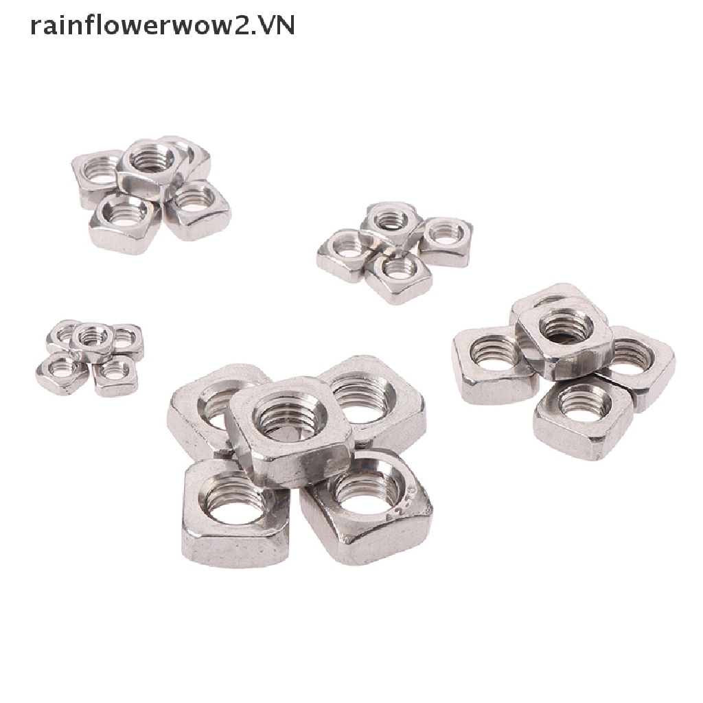 Set 20 Đai Ốc Vuông Bằng Thép Không Gỉ M3 M4 M5 M6 M8 304 Chuyên Dụng