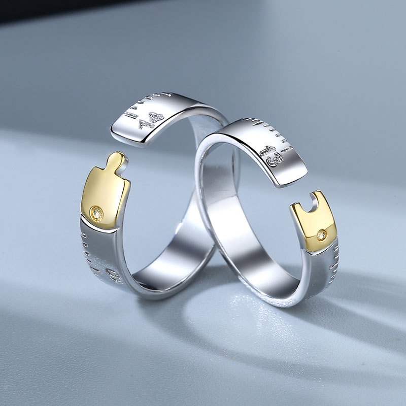 Nhẫn đôi style Hàn kiểu dáng mới lạ, bạc Ý S925 - NC22