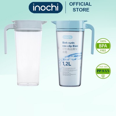 Bình đựng nước Biwa 1.2l, Inochi Nhật Bản, để bàn, tủ lạnh, detox, cao cấp, không BPA, an toàn, đẹp, giá rẻ Vạn Phúc