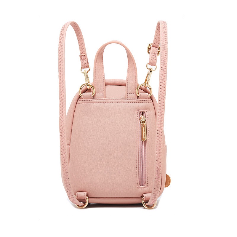 IELGY Ba Lô Da Pu Sức Chứa Lớn Phong Cách Hàn Quốc Đơn Giản Cho Nữ