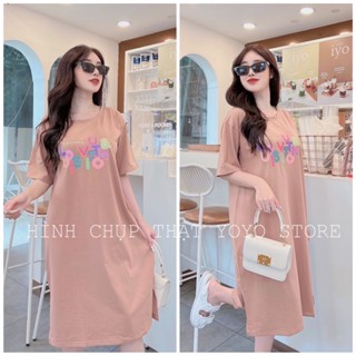 Đầm bigsize dáng suông thun thái form rộng dưới 70kg sunday gạch