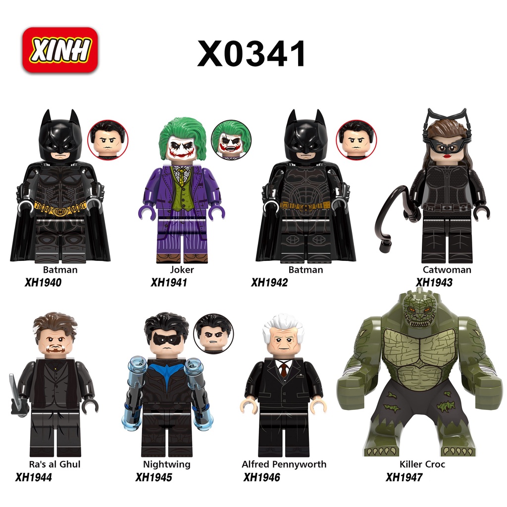 Minifigures Mẫu Nhât Vật Siêu Anh Hùng  DC MCU Batman Joker Killer Croc X0341 - Đồ Chơi Lắp Ráp Mini Bigfig