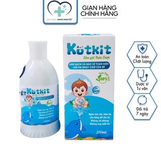 Gel tắm gội cho bé Kutkit thảo dược, an toàn cho làn da trẻ sơ sinh, làm sạch, ngừa rôm sảy, không xà phòng - CN101