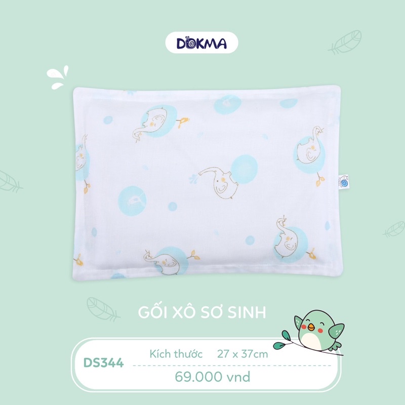 Gối xô sơ sinh cotton hữu cơ Dokma cho bé