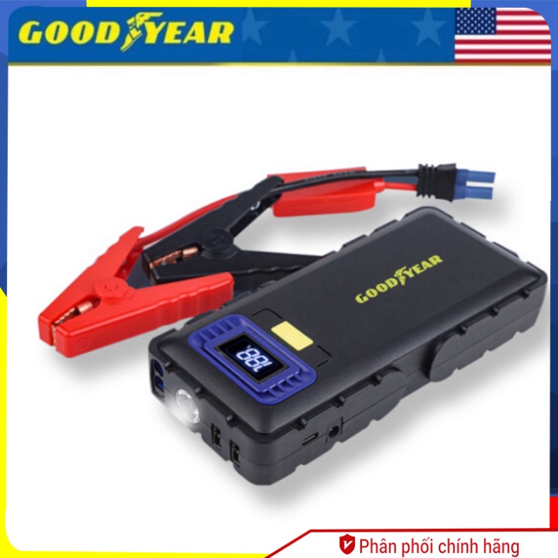 Bảo hành 12 tháng - Bộ kích nổ ô tô đa năng kiêm sạc dự phòng Goodyear GY-5230 có Hai cổng USB và 1 cổng Ty