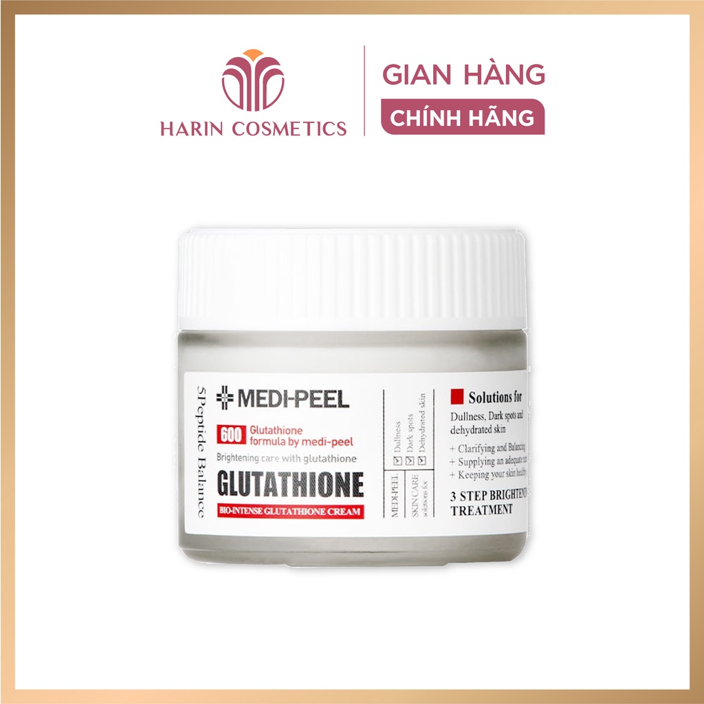 Kem dưỡng trắng Medi-peel Bio-Intense Glutathione White Cream 50g chống oxy hóa, giảm nám sạm, tàn nhang Harin Cosmetics