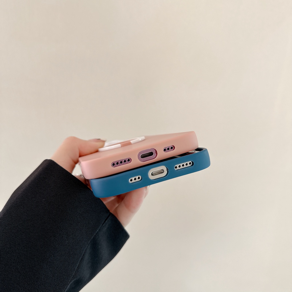 Ốp Điện Thoại Chống Sốc Có Giá Đỡ Hình Đầu Gấu Cho iPhone 14 / 13 / 12 / 11