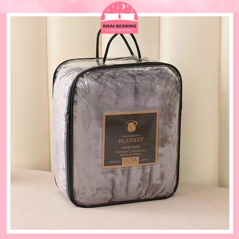 Chăn lông thỏ BLANKET siêu mềm mịn 2mx2m3 có kèm túi đựng Chăn lông thỏ cao cấp ấm hơn Chăn lông cừu Muji