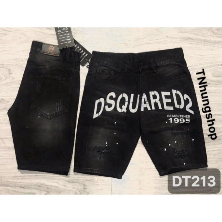Quần jean nam ngắn cao cấp in chữ rách kiểu đủ size từ 28-32 chất jean ! ^