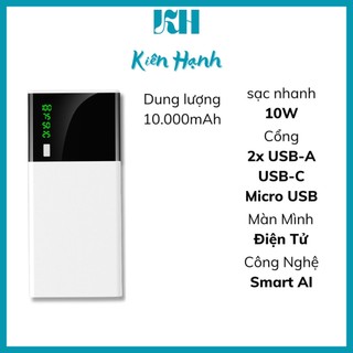 Sạc dự phòng tích hợp màn hình led pin dự phòng dung lượng 10000mah rm kiên hạnh