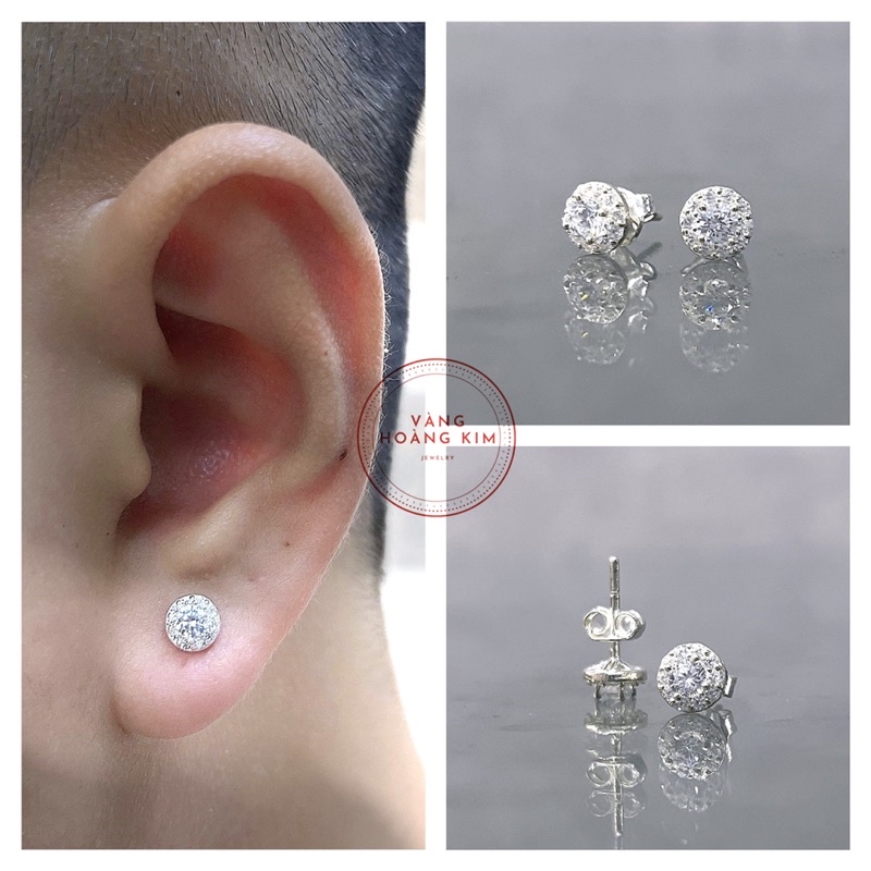 Khuyên Tai Bạc Nam KOBLING Size 5li Bông Tai Bạc Nữ Basic CHUẨN BẠC S950 Cao Cấp HOÀNG KIM JEWELRY